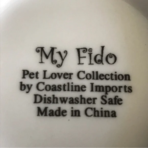 "My Dog is Family" Coffee Cup Mug My Fido Pet Lover Collection- Whte W/Gold Trim - Picture 11 of 13